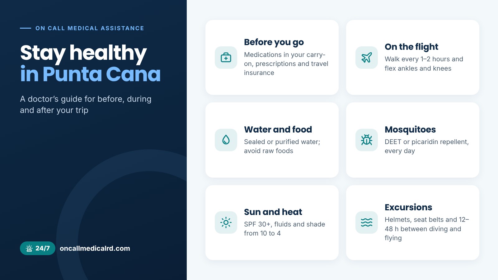 Infographic: medical tips for a healthy trip to Punta Cana